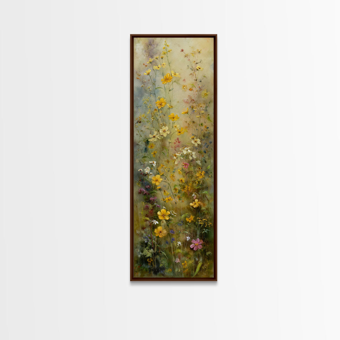Misty Mountain Valley at Sunrise Canvas Print, Landscape Art, Minimalist Decor, Living Room Decor, Oil Painting, Horizon, LAN-1x3-37