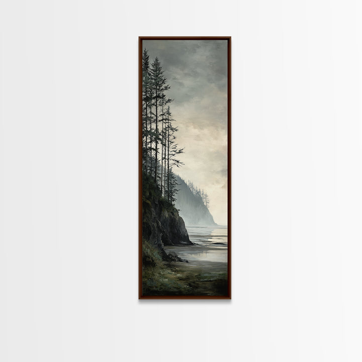 Volcanic Black Beach Framed Canvas Print, Landscape Art, Fine Art Print, Living Room Decor, Fine Art, Horizon, Digital Prints, LAN-1x3-50