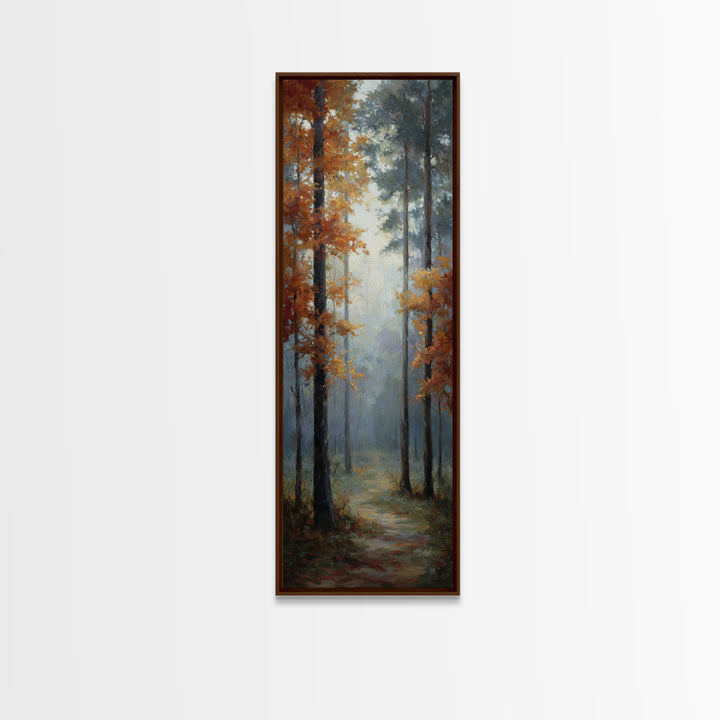 Autumn Forest Path Framed Canvas Print, Landscape Art, Wall Art, Living Room Decor, Fine Art, Horizon, Framed Wall Art, LAN-1x3-69