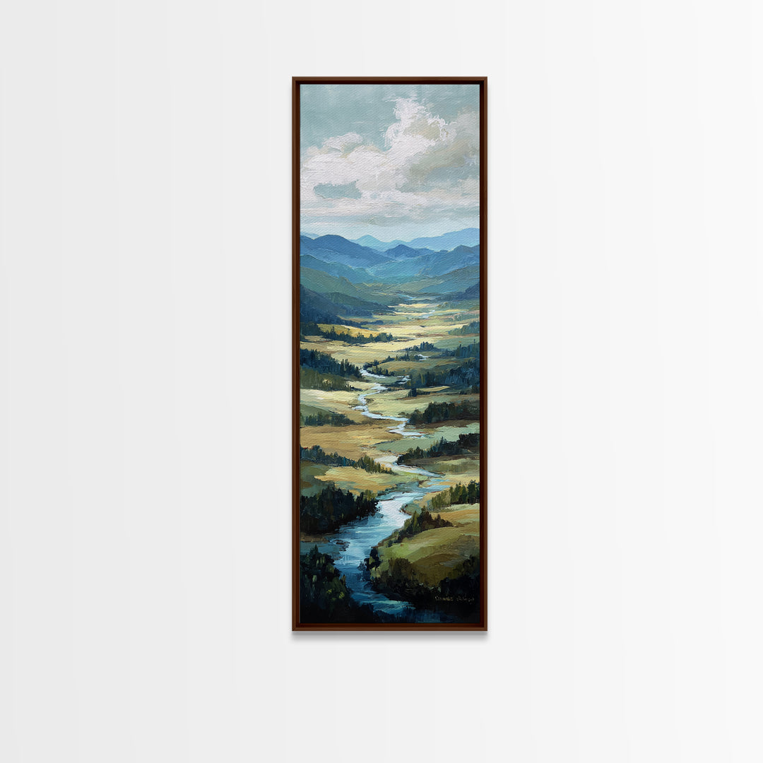 Rolling Green Hills Canvas Print, Landscape Art, Wall Art, Living Room Decor, Fine Art, Horizon, Framed Wall Art, Abstract Art, LAN-1x3-90