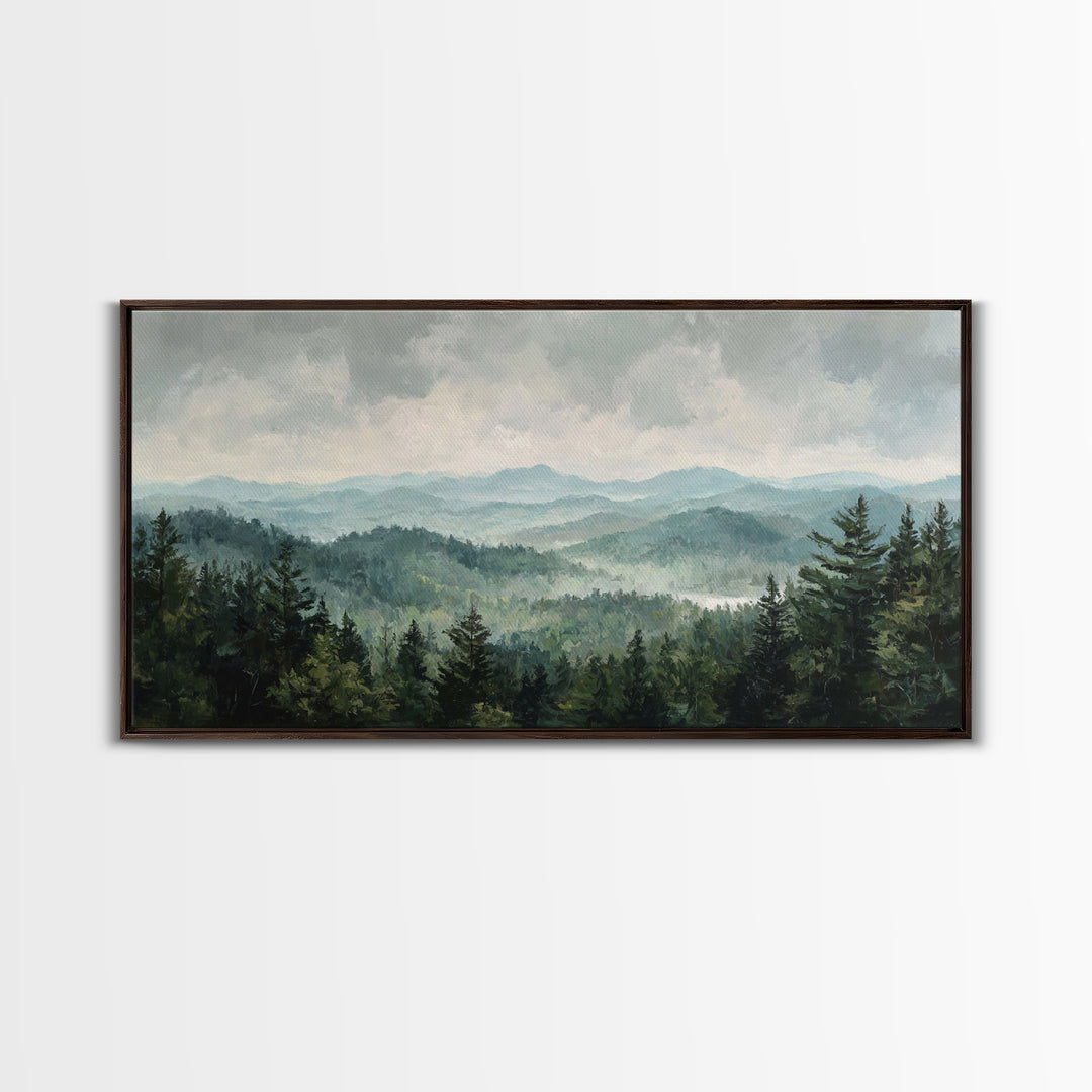 Old Country Road Framed Canvas Print, Landscape Art, Wall Decor, Living Room Decor, Fine Art, Horizon, Digital Print, LAN-2x1-40