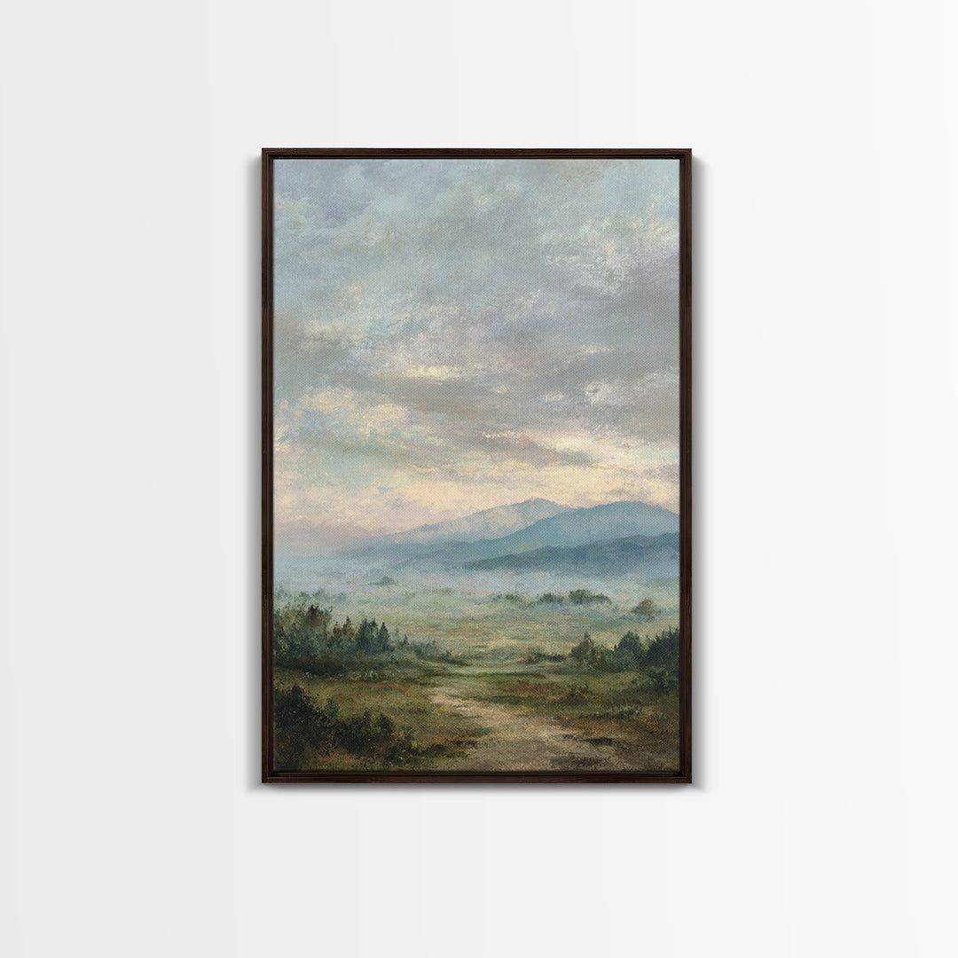 Old Country Road Framed Canvas Print, Landscape Art, Art Prints, Living Room Decor, Fine Art, Horizon, Abstract Wall Art, LAN-2x3-100