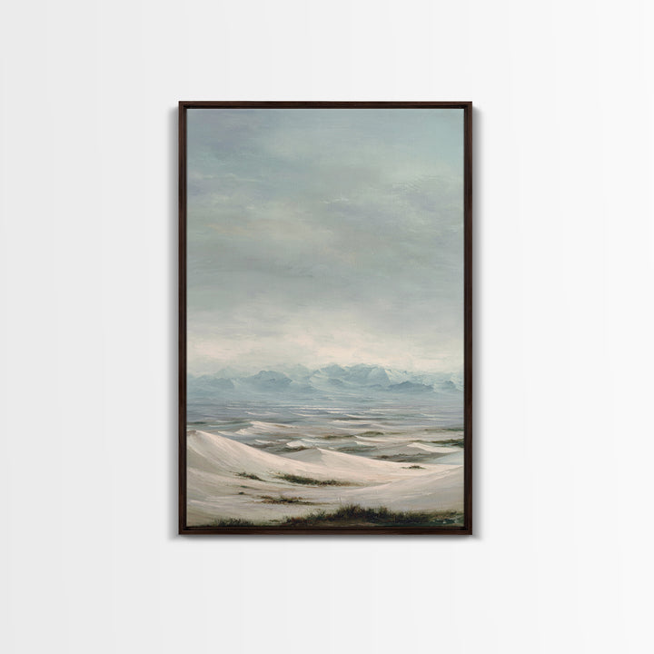 Desert Dunes under Pale Moon Canvas Print, Landscape Art, Set of 3 Prints, Living Room Decor, Fine Art, Horizon, LAN-2x3-91