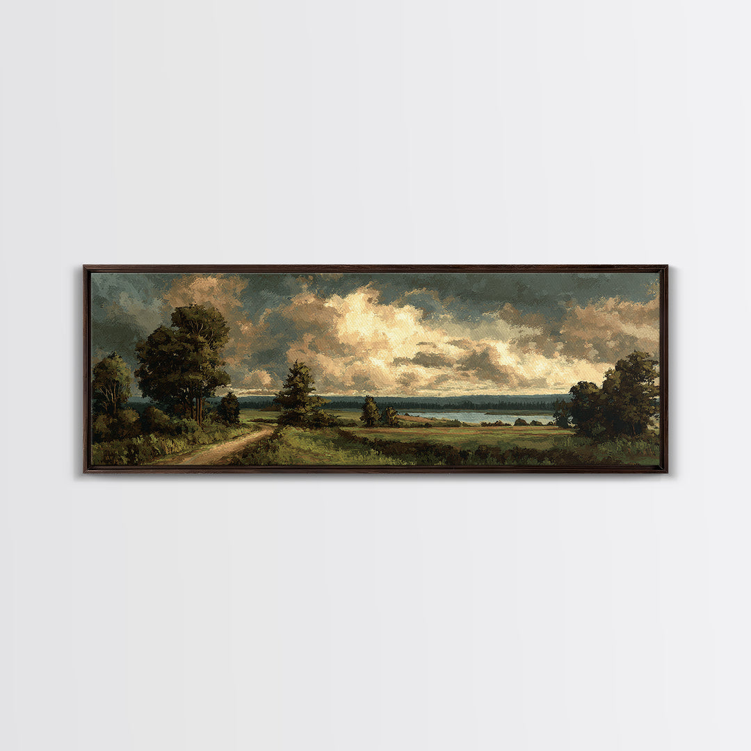 Old Country Road Canvas Print, Landscape Art, Gallery Decor, Living Room Decor, Fine Art, Horizon, Wall Art, Home Decor, LAN-3x1-36