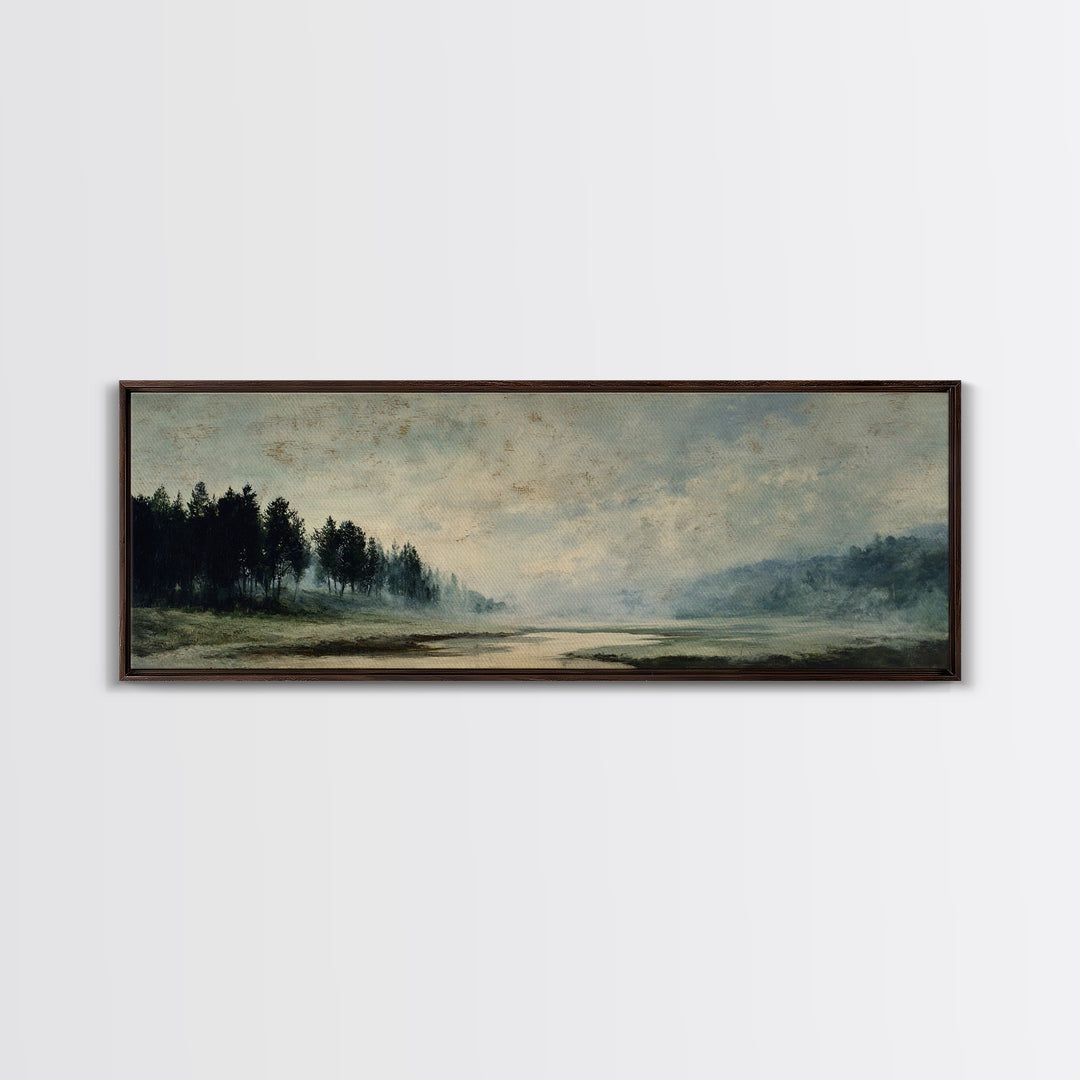Old Country Road Framed Canvas Print, Landscape Art, Art Prints, Living Room Decor, Fine Art, Horizon, Abstract Wall Art, LAN-3x1-84