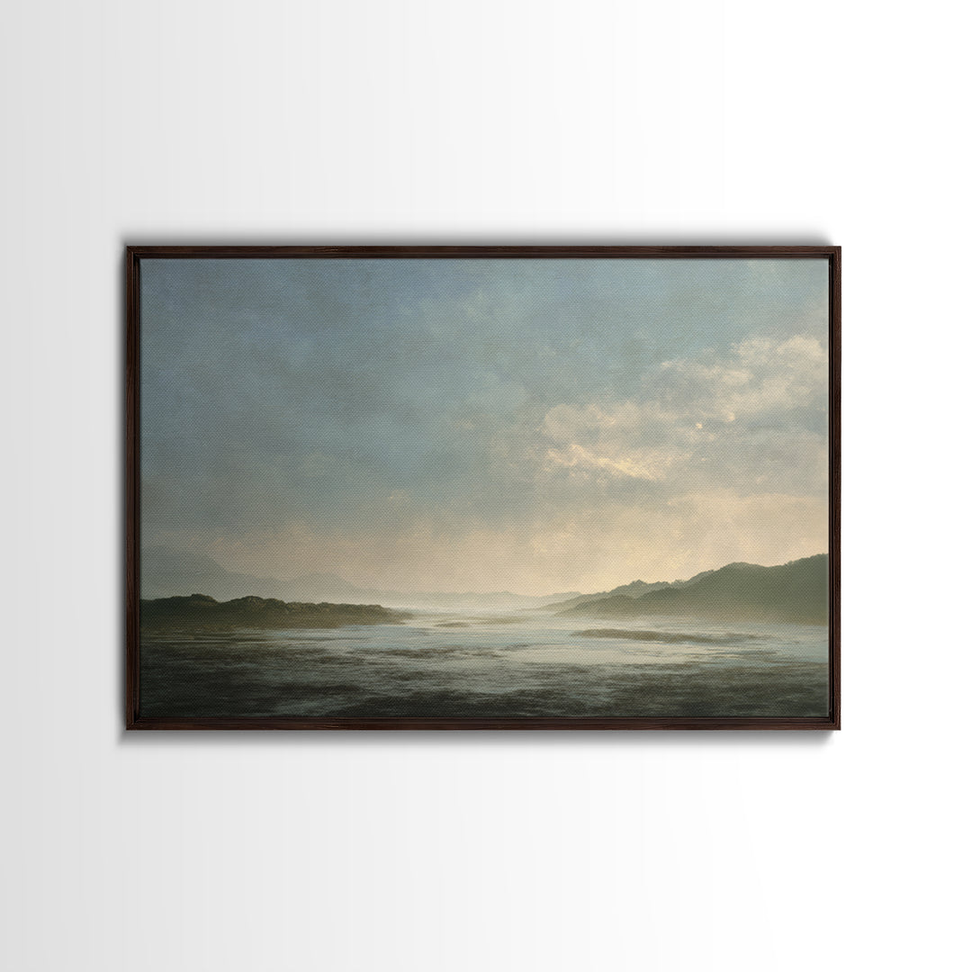Volcanic Black Beach Canvas Print, Landscape Art, Boho Wall Art, Living Room Decor, Fine Art, Horizon, Neutral Decor, LAN-3x2-66