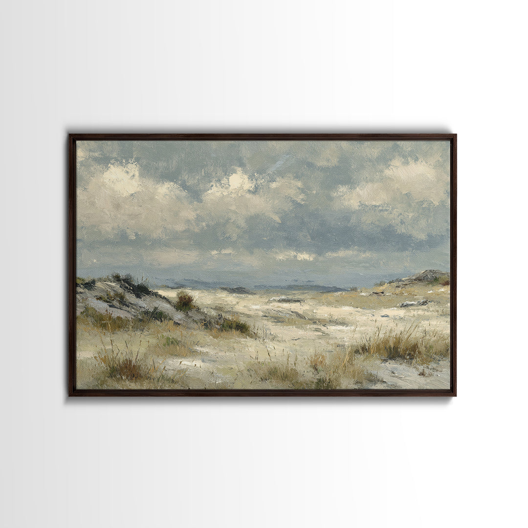 Storm Clouds over an Open Prairie Framed Canvas Print, Landscape Art, Original Art, Living Room Decor, Fine Art, Horizon, LAN-3x2-7