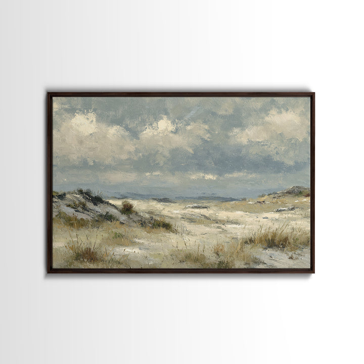 Storm Clouds over an Open Prairie Framed Canvas Print, Landscape Art, Original Art, Living Room Decor, Fine Art, Horizon, LAN-3x2-7
