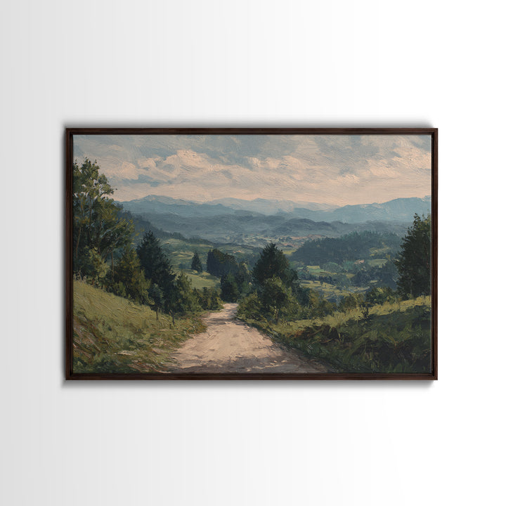 Old Country Road Canvas Print, Landscape Art, Contemporary Art, Living Room Decor, Horizon, Original Art, Framed Wall Art, LAN-3x2-72
