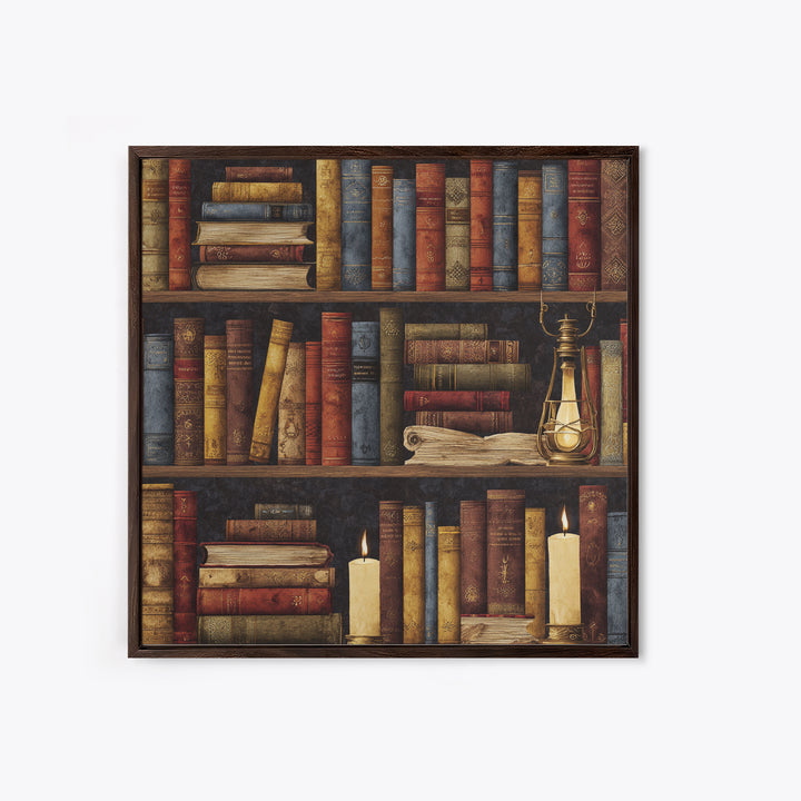 Library Shelf Pattern Canvas Print, Library Art, Gallery Decor, Library Decor, Fine Art, Archive, Wall Art, Home Decor, LIB-1x1-59