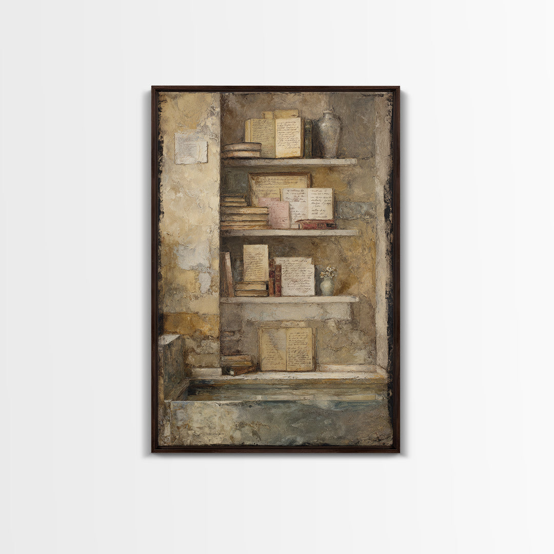 Moonlit Window with Floating Pages Canvas Print, Library Art, Gallery Decor, Library Decor, Fine Art, Archive, Wall Art, LIB-2x3-16