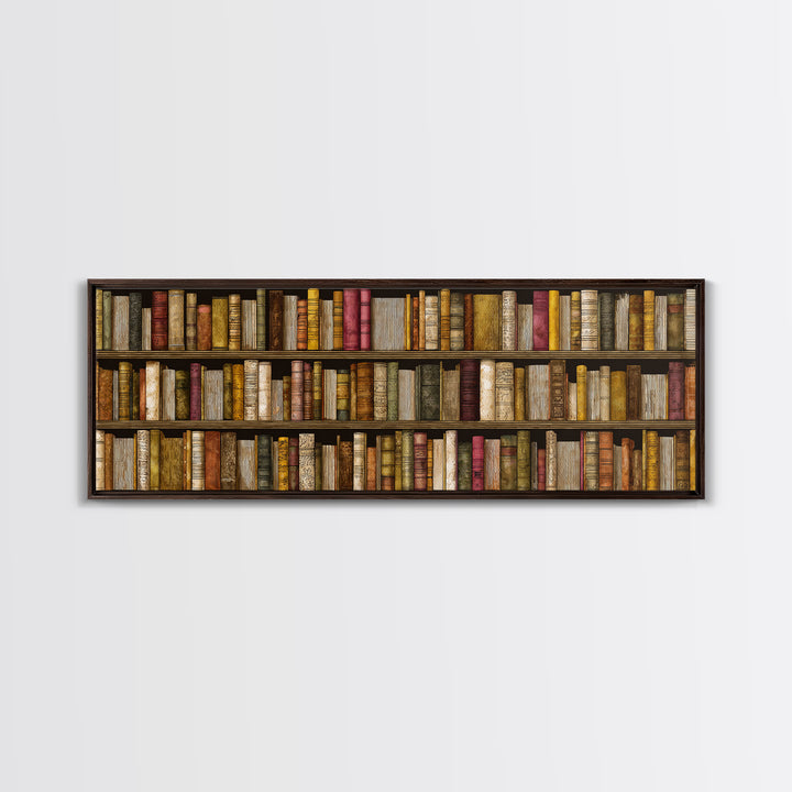 Library Shelf Pattern Canvas Print, Library Art, Fine Art Print, Library Decor, Fine Art, Archive, Painting, Digital Art, LIB-3x1-3