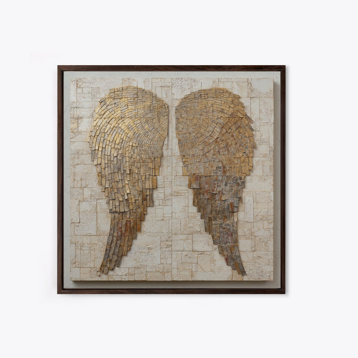 Minimal Angel Wing Contour Framed Canvas Print, Line Art, Room Decor, Living Room Decor, Fine Art, Line, Digital Wall Art, LIN-1x1-21