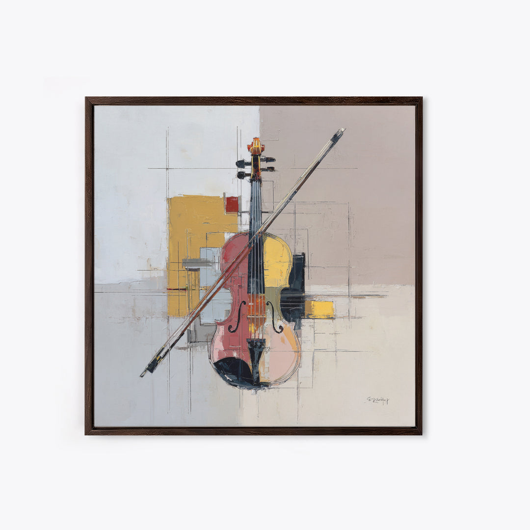 Single Line Violin and Bow Canvas Print, Line Art, Wall Art Print, Living Room Decor, Abstract Art, Line, Gallery Wall Set, LIN-1x1-23