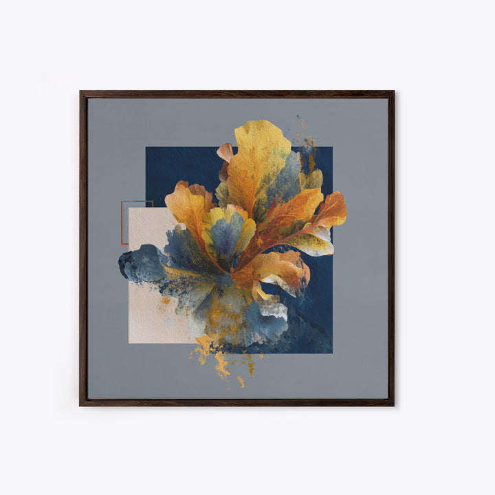 Face and Flower Blended into One Contour Framed Canvas Print, Line Art, Gallery Decor, Living Room Decor, Fine Art, Line, LIN-1x1-32
