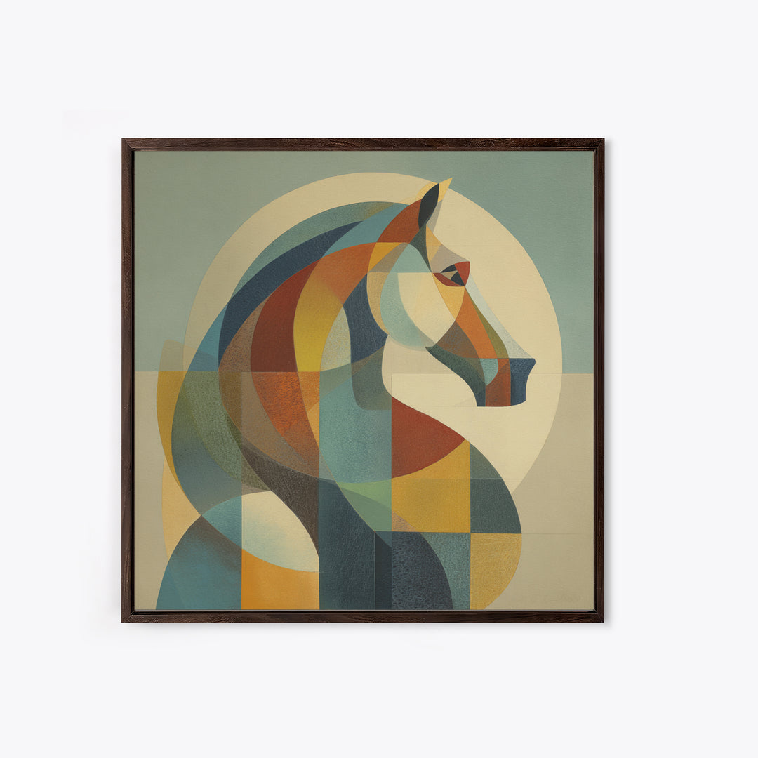 Abstract Horse Formed from Graceful Contour Canvas Print, Line Art, Home Decor, Living Room Decor, Abstract Art, Line, LIN-1x1-4