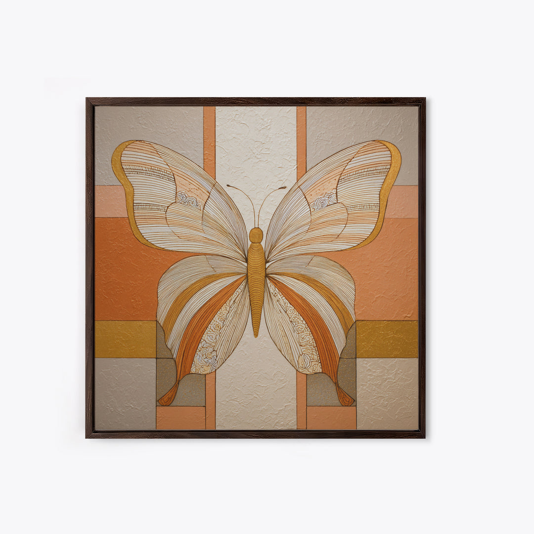 Line Art Butterfly Framed Canvas Print, Line Art, Gallery Decor, Living Room Decor, Fine Art, Line, Home Decor, Wall Decor, LIN-1x1-46