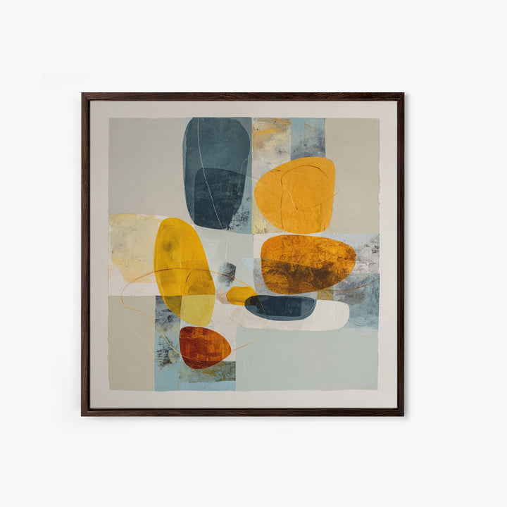 Line Art Shell and Coastal Forms Framed Canvas Print, Line Art, Statement Artwork, Living Room Decor, Fine Art, Line, LIN-1x1-63