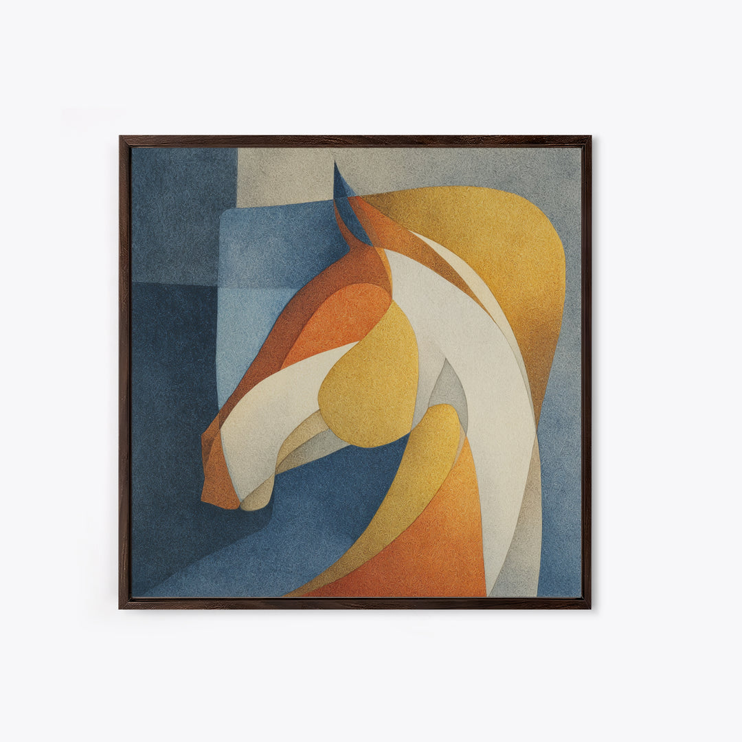 Abstract Horse Formed from Graceful Contour Canvas Print, Line Art, Living Room Art, Living Room Decor, Abstract Art, Line, LIN-1x1-76
