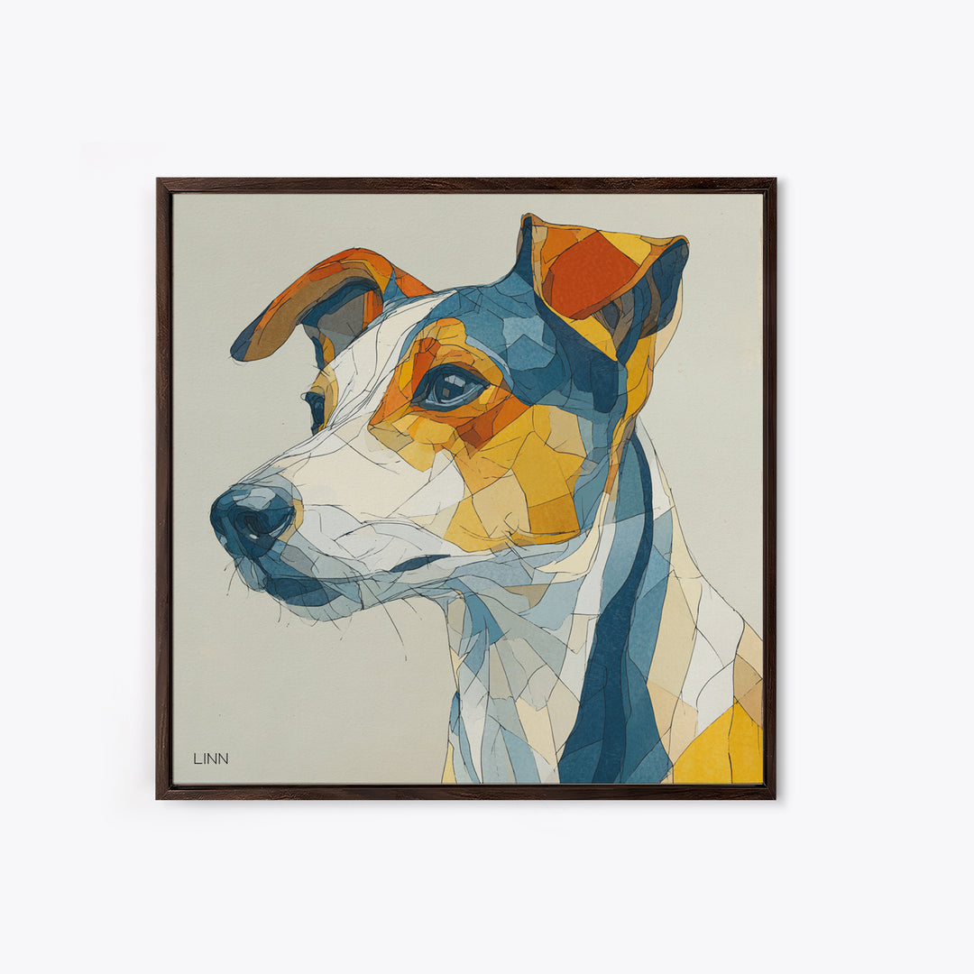 Continuous Line Dog Portrait Canvas Print, Line Art, Custom Portrait, Living Room Decor, Fine Art, Line, Living Room Wall Art, LIN-1x1-85