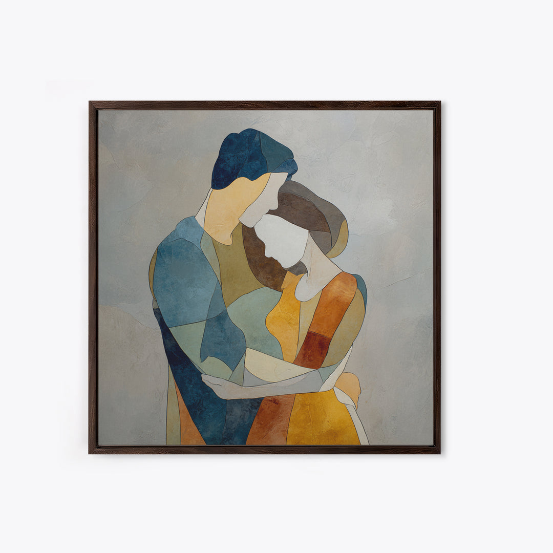 Single Line Couple Embracing Softly Canvas Print, Line Art, Home Decor, Living Room Decor, Abstract Art, Line, Modern Wall Art, LIN-1x1-98