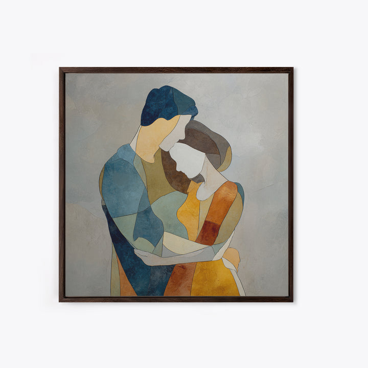 Single Line Couple Embracing Softly Canvas Print, Line Art, Home Decor, Living Room Decor, Abstract Art, Line, Modern Wall Art, LIN-1x1-98