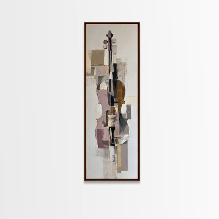 Single Line Violin and Bow Canvas Print, Line Art, Minimalist Wall Art, Living Room Decor, Fine Art, Line, Fine Art Print, LIN-1x3-11