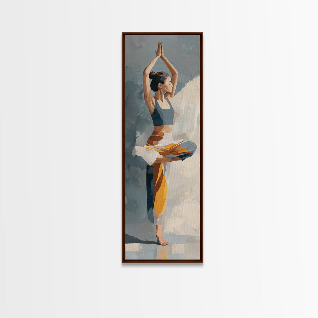 Single Line Yoga Pose Framed Canvas Print, Line Art, Decor, Living Room Decor, Abstract Art, Line, Living Room Wall Art, LIN-1x3-29