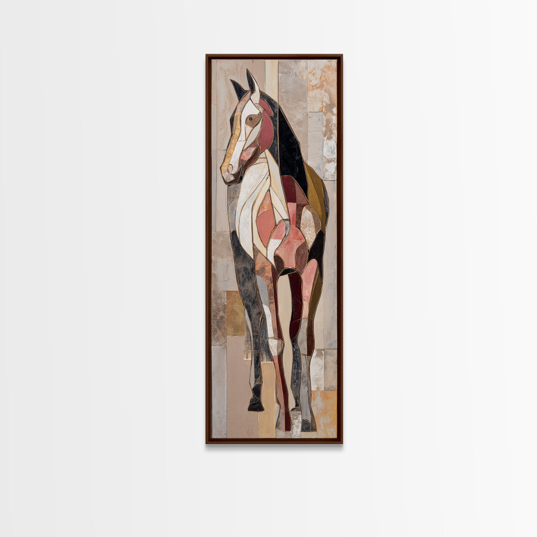 Abstract Horse Formed from Graceful Contour Canvas Print, Line Art, Jesus Wall Art, Living Room Decor, Fine Art, Line, LIN-1x3-40