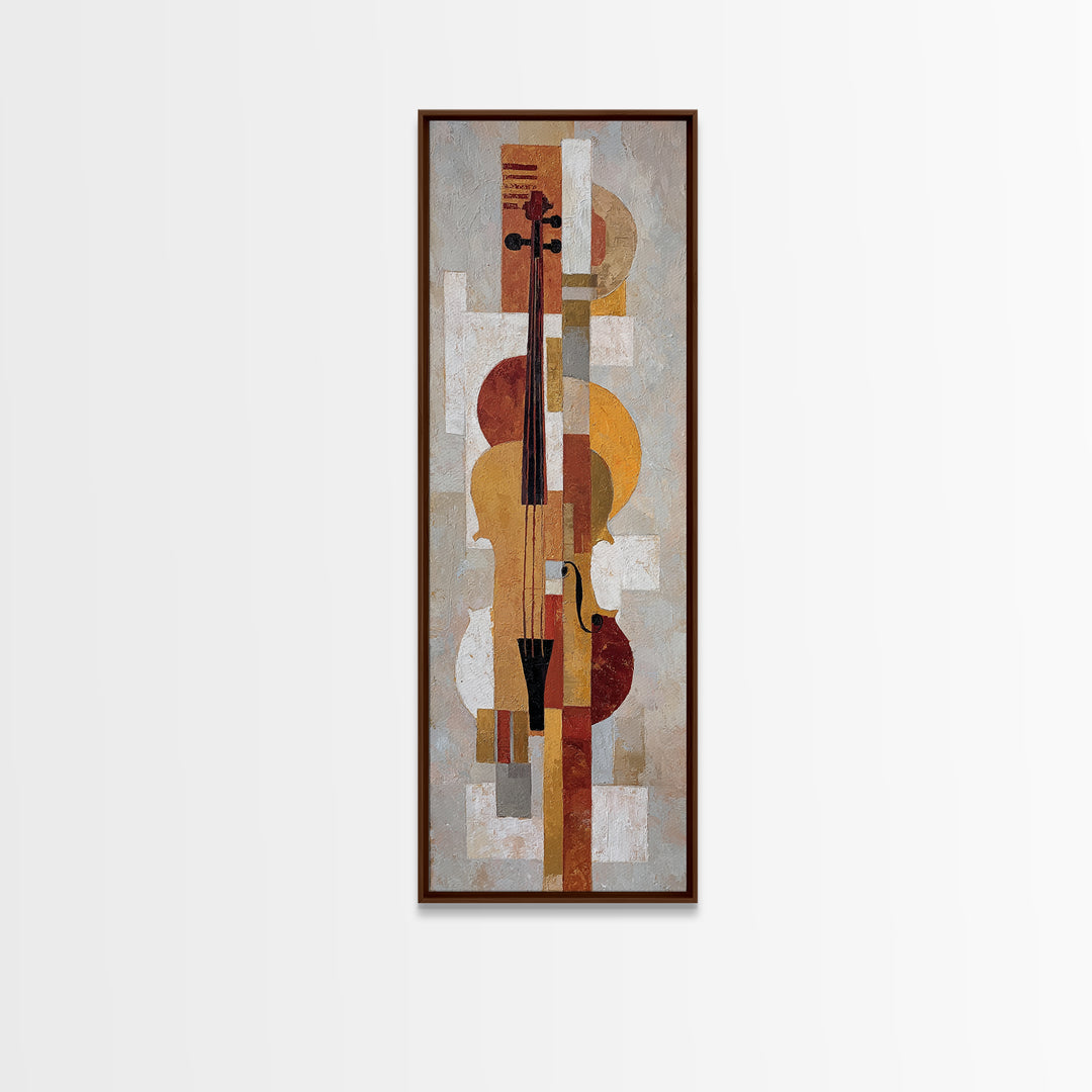 Single Line Violin and Bow Canvas Print, Line Art, Fine Art Print, Living Room Decor, Fine Art, Line, Custom Portrait, LIN-1x3-59