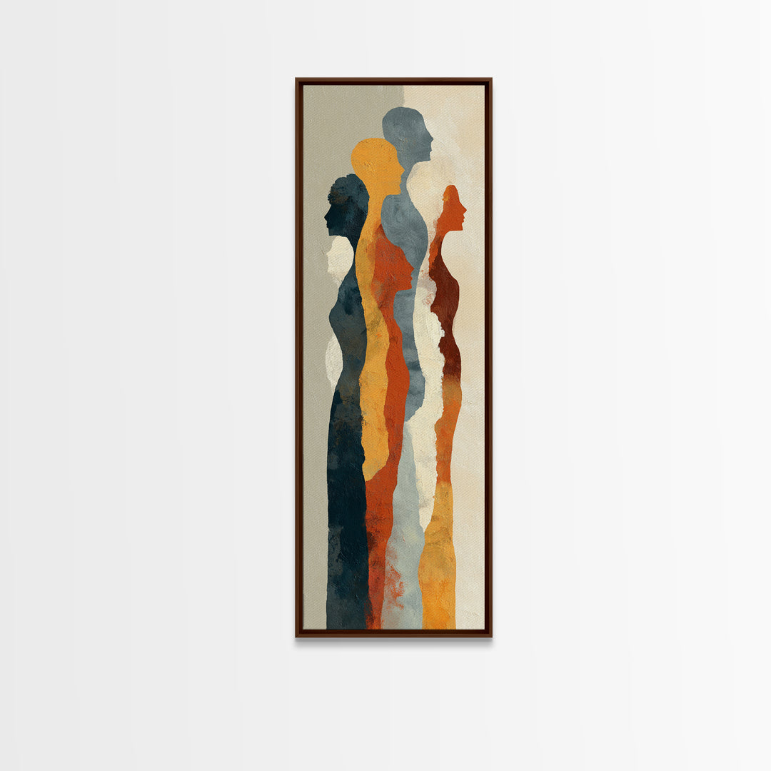 Abstract Family Figures Canvas Print, Line Art, Minimalist Wall Art, Living Room Decor, Fine Art, Line, Fine Art Print, LIN-1x3-60