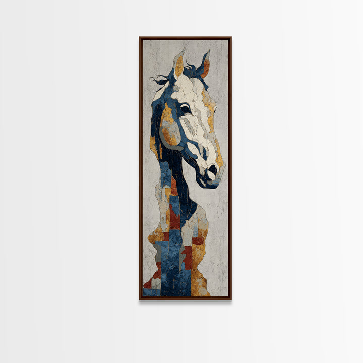 Abstract Horse Formed from Graceful Contour Framed Canvas Print, Line Art, Black and White Art, Living Room Decor, Abstract Art, LIN-1x3-64