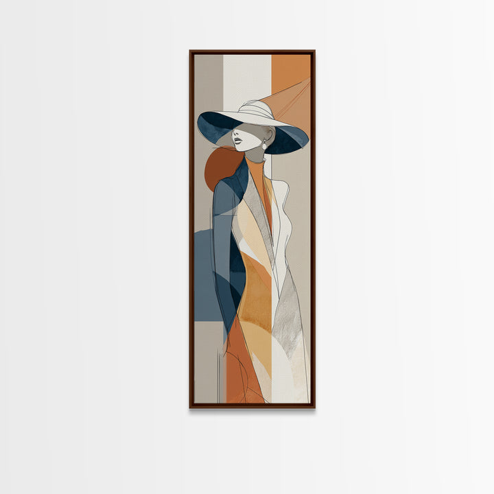 Line Drawing of a Woman Canvas Print, Line Art, Minimalist Wall Art, Living Room Decor, Oil Painting, Line, Fine Art Print, LIN-1x3-7