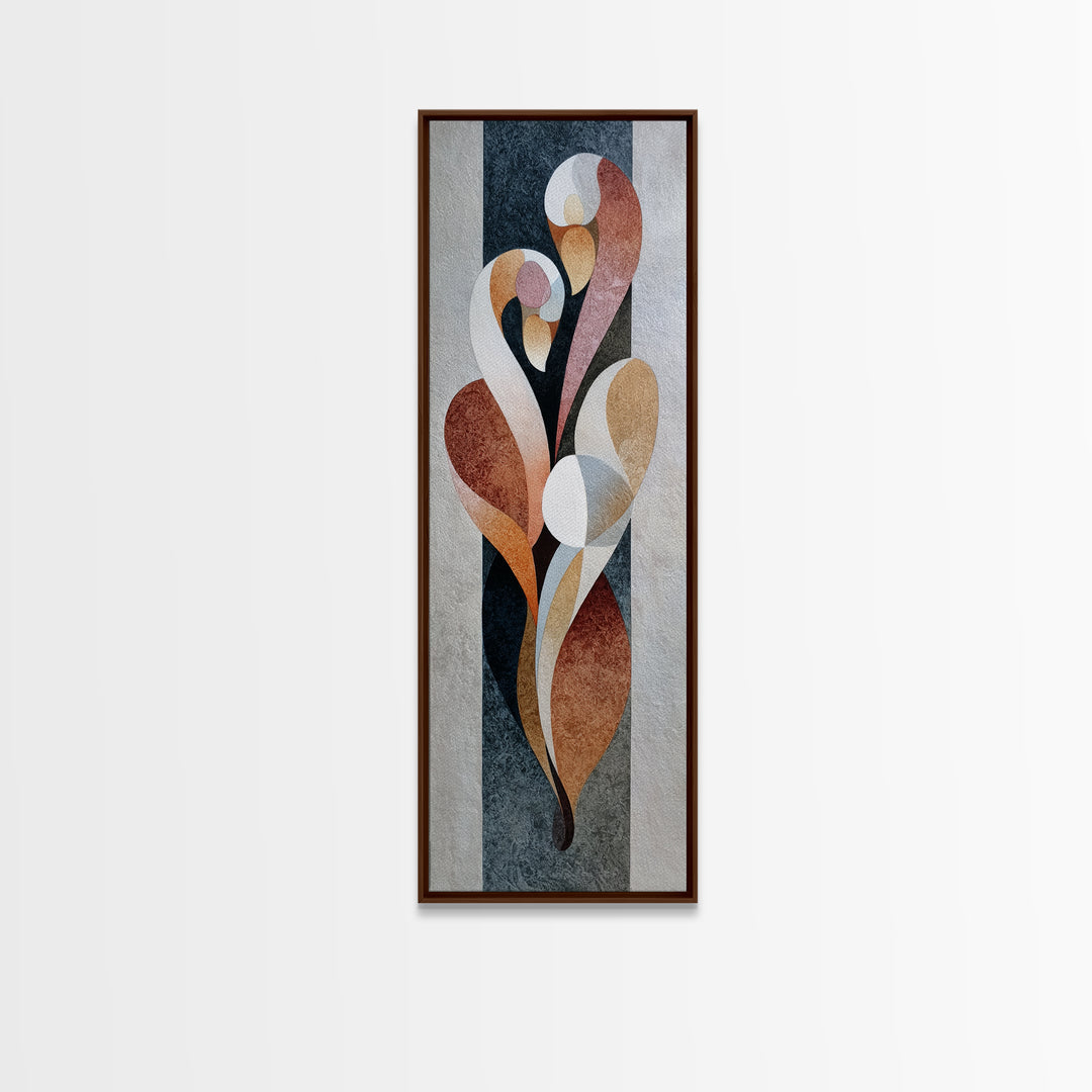 Two Swans Forming a Heart Shape Framed Canvas Print, Line Art, Aesthetic Prints, Living Room Decor, Fine Art, Line, Wall Art, LIN-1x3-76