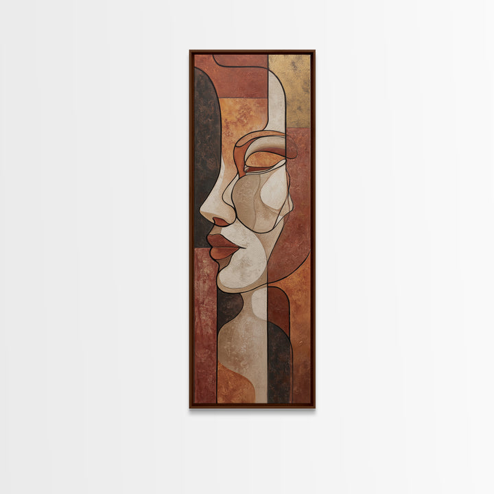 Continuous Line Female Face Canvas Print, Line Art, Living Room Wall Art, Living Room Decor, Oil Painting, Line, LIN-1x3-85