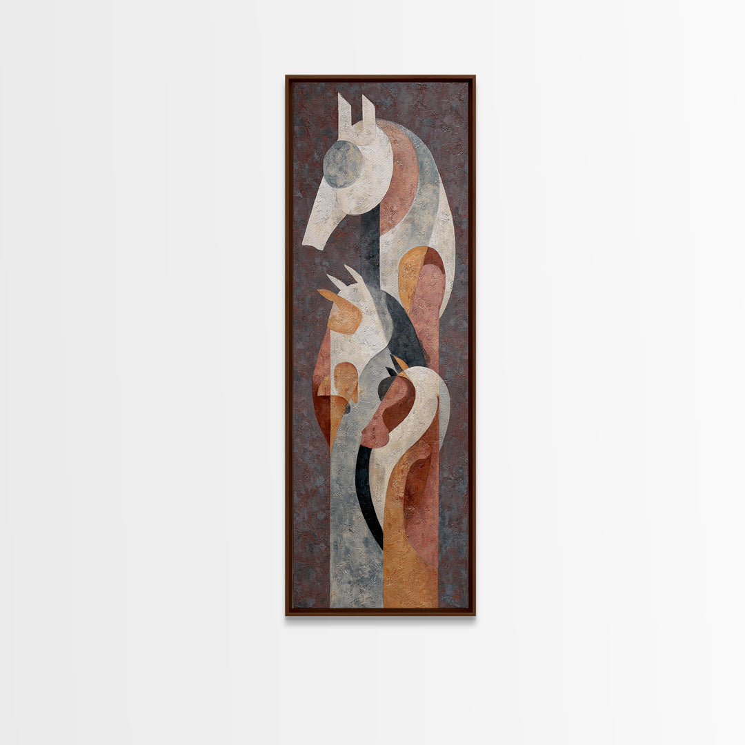 Abstract Horse Formed from Graceful Contour Canvas Print, Line Art, Fine Art Print, Living Room Decor, Abstract Art, Line, LIN-1x3-88