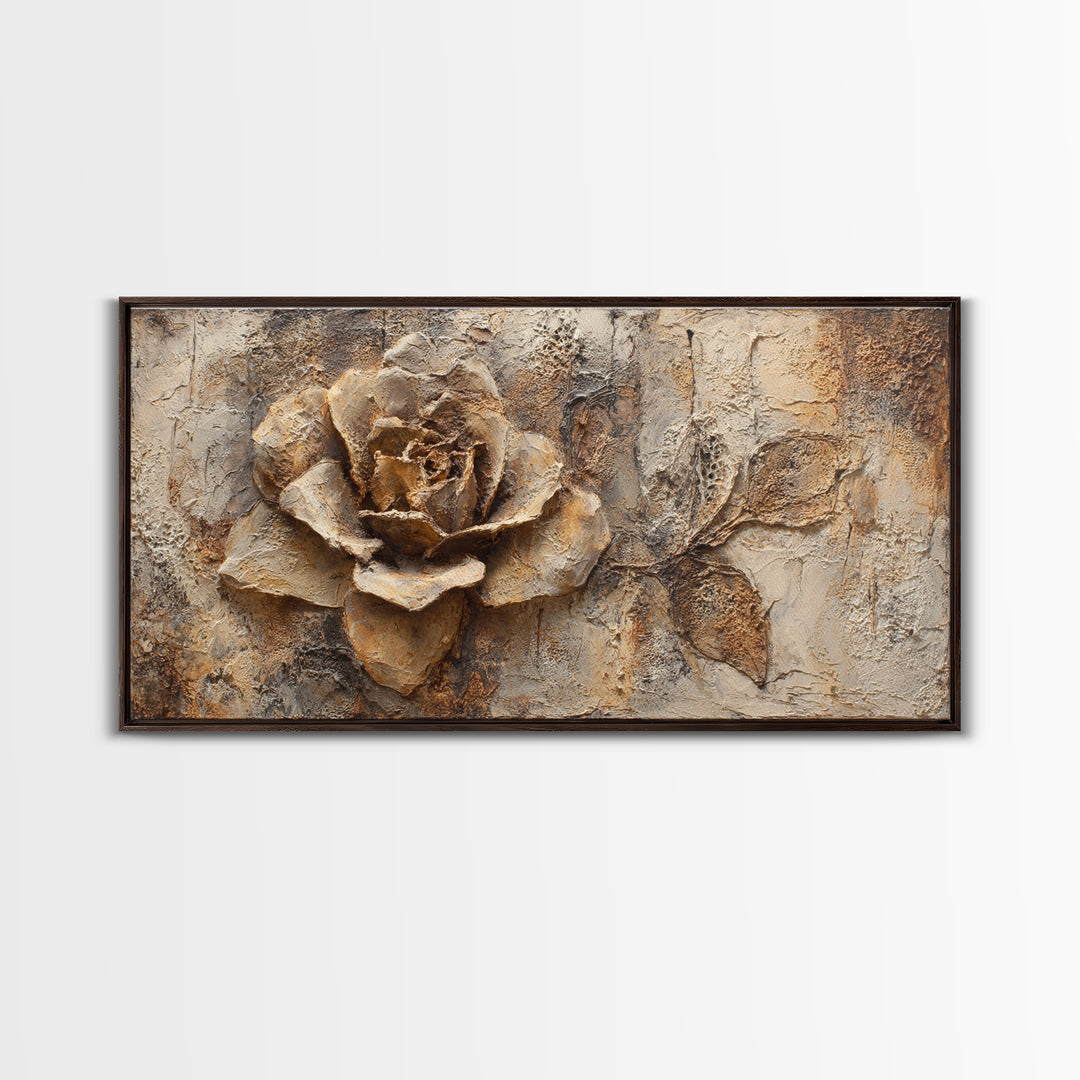 Face and Flower Blended into One Contour Framed Canvas Print, Line Art, Wall Art, Living Room Decor, Watercolor Art, Line, LIN-2x1-28