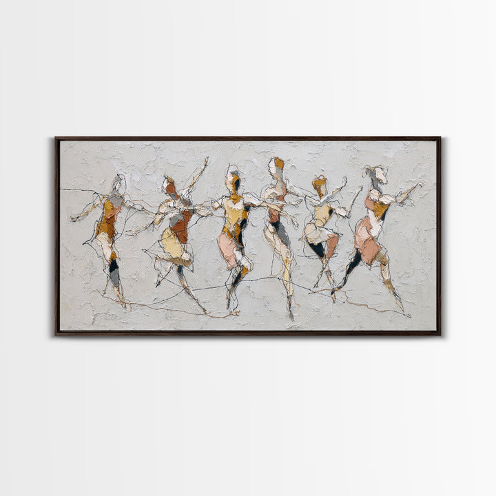 Continuous Line Dancer Framed Canvas Print, Line Art, Boho Wall Decor, Living Room Decor, Fine Art, Line, Black and White Art, LIN-2x1-3