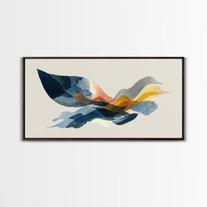 Minimal Angel Wing Contour Canvas Print, Line Art, Wall Art Print, Living Room Decor, Abstract Art, Line, Gallery Wall Set, LIN-2x1-41