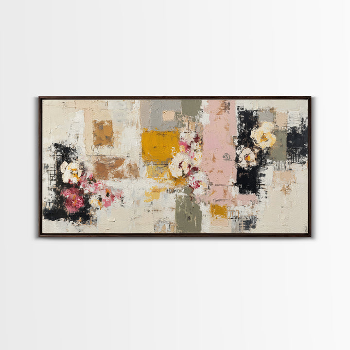 Face and Flower Blended into One Contour Canvas Print, Line Art, Printable, Living Room Decor, Watercolor Art, Line, LIN-2x1-52