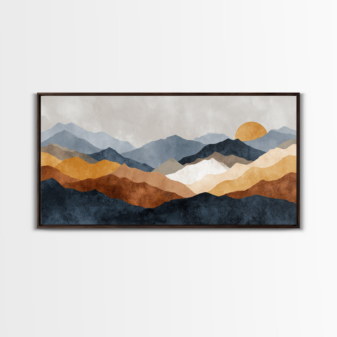Black Line Mountains Canvas Print, Line Art, Canvas Art, Living Room Decor, Fine Art, Line, Jesus Wall Art, Gallery Wall Art, LIN-2x1-54