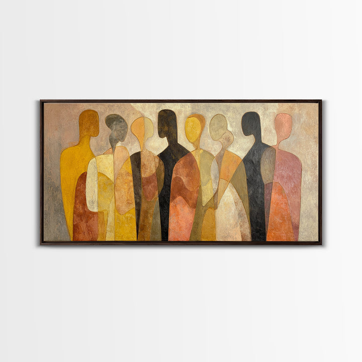 Abstract Family Figures Canvas Print, Line Art, Printable Art, Living Room Decor, Line, Gallery Wall Art, Portrait from Photo, LIN-2x1-68