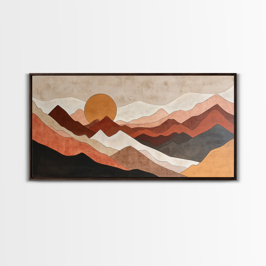 Black Line Mountains Canvas Print, Line Art, Canvas Art, Living Room Decor, Fine Art, Line, Jesus Wall Art, Gallery Wall Art, LIN-2x1-78