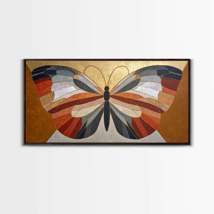 Line Art Butterfly Framed Canvas Print, Line Art, Boho Wall Art, Living Room Decor, Line, Living Room Art, Gallery Wall Set, LIN-2x1-90