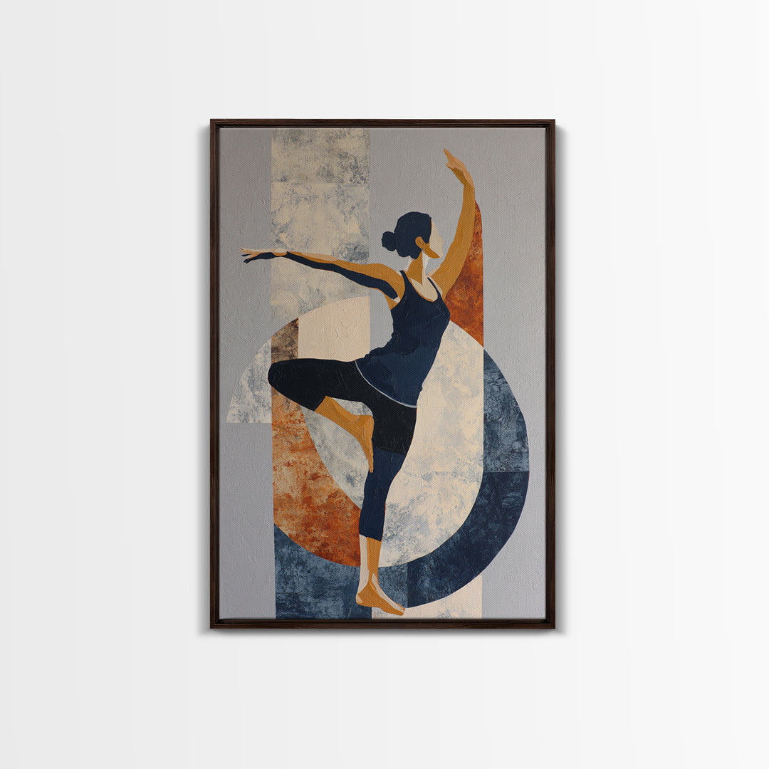 Single Line Yoga Pose Framed Canvas Print, Line Art, Boho Decor, Living Room Decor, Line, Minimalist Art, Modern Decor, LIN-2x3-1