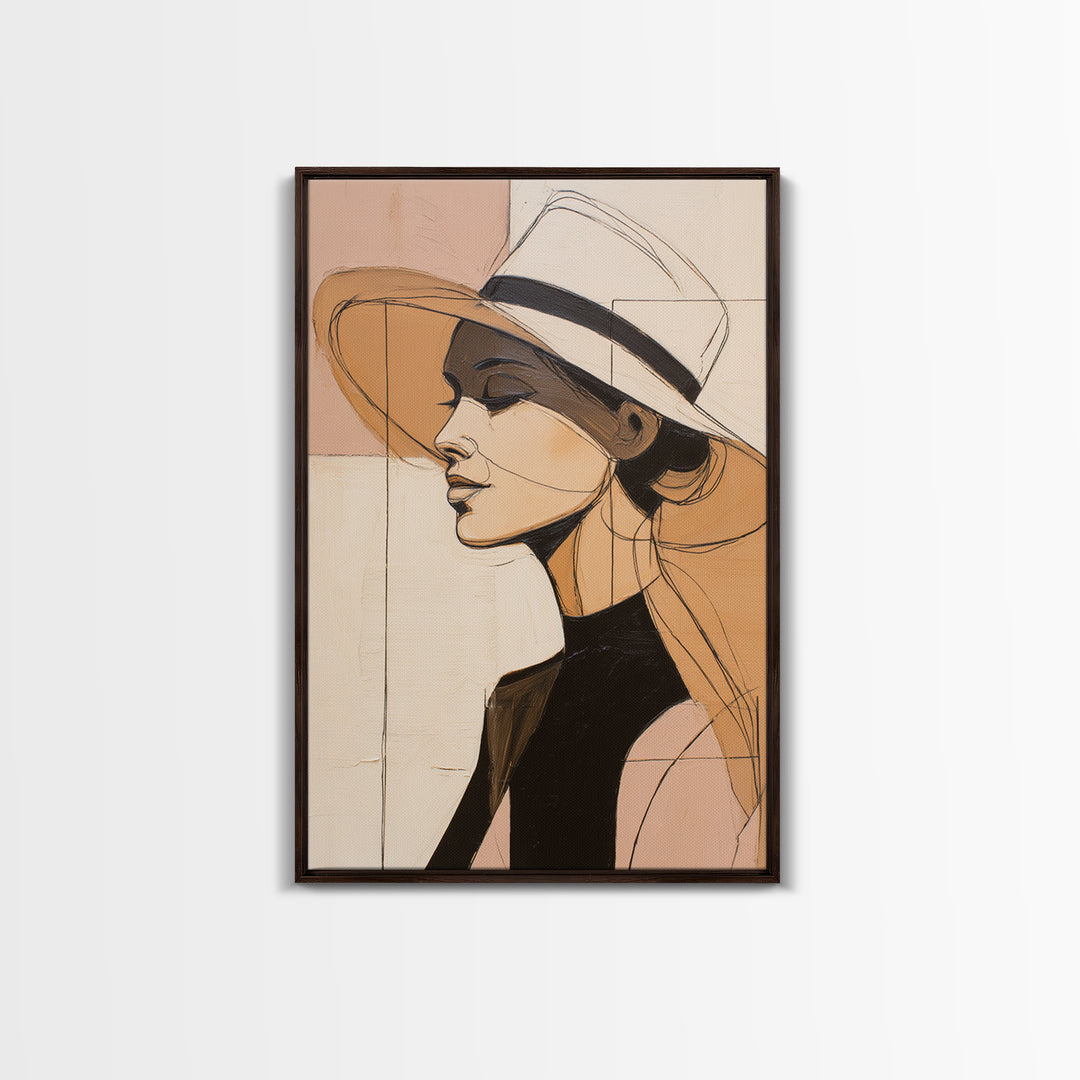 Line Drawing of a Woman Canvas Print, Line Art, Wall Art Print, Living Room Decor, Line, Gallery Wall Set, Bird Wall Art, LIN-2x3-27