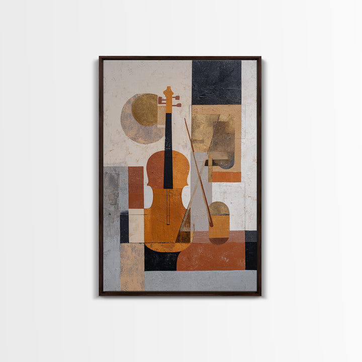 Single Line Violin and Bow Canvas Print, Line Art, Modern Wall Art, Living Room Decor, Fine Art, Line, Bird Wall Art, LIN-2x3-31