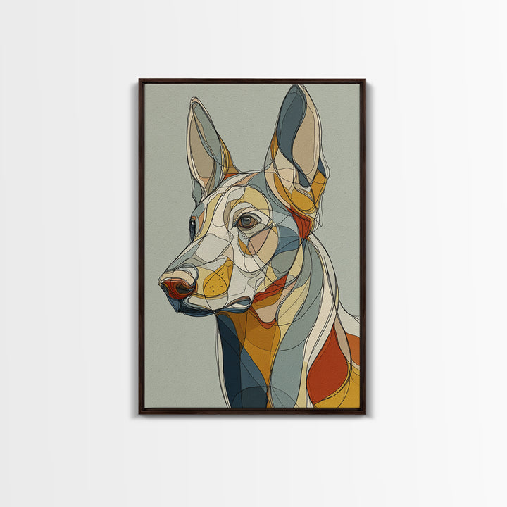 Continuous Line Dog Portrait Canvas Print, Line Art, Minimalist Wall Art, Living Room Decor, Fine Art, Line, Fine Art Print, LIN-2x3-45