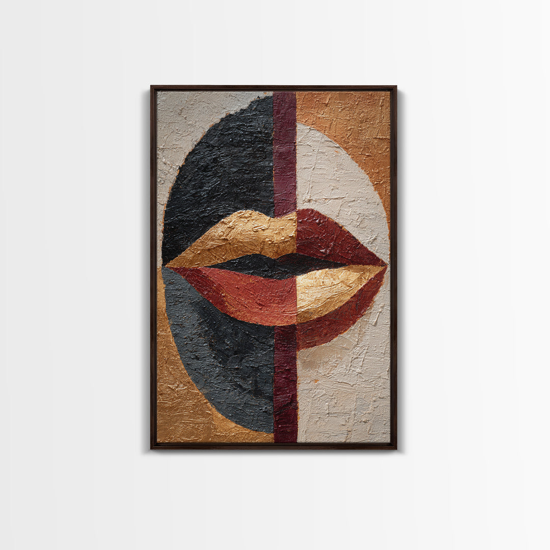 Abstract Lips and Hand Fashion Sketch Canvas Print, Line Art, Canvas Art, Living Room Decor, Fine Art, Line, Jesus Wall Art, LIN-2x3-50