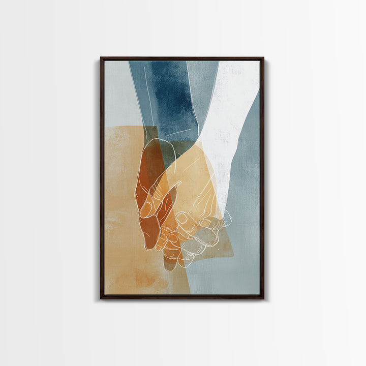 Two Hands Nearly Touching Canvas Print, Line Art, Living Room Art, Living Room Decor, Fine Art, Line, Art Print, LIN-2x3-61